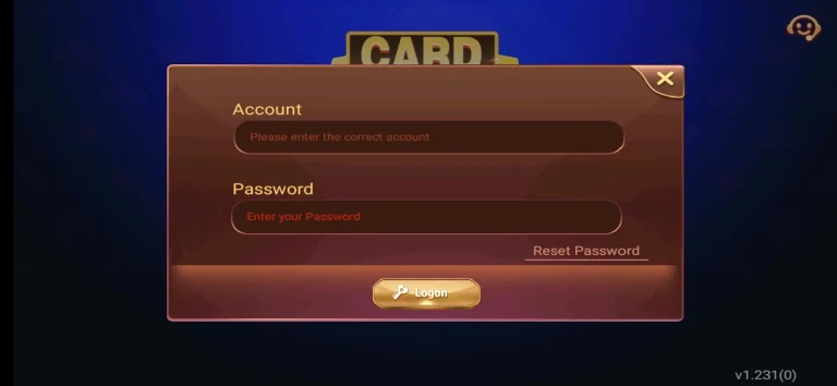 Log in process of Card Rummy